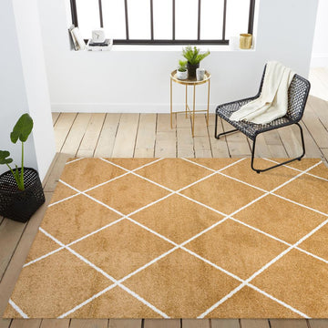Cole Minimalist Diamond Trellis Area Rug